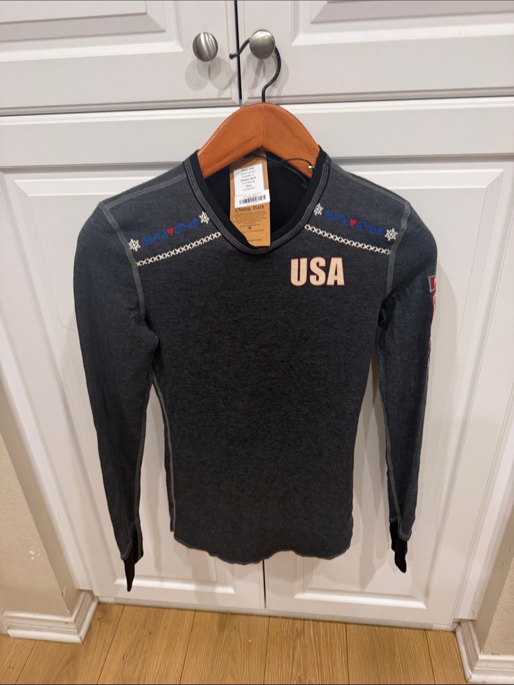 USA Charcoal long sleeve shirt
